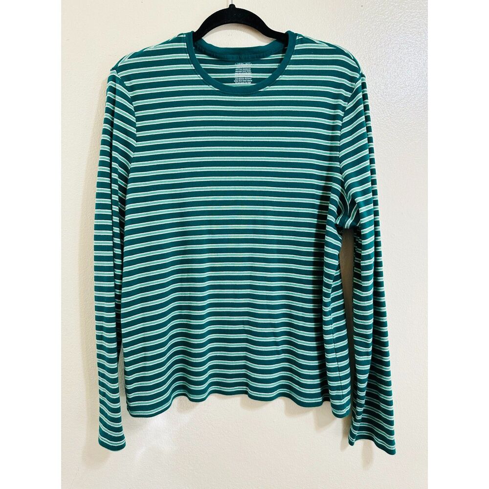 Cherokee Women's Plus Size Long Sleeve 100% Cotton Striped Tee Size XXL